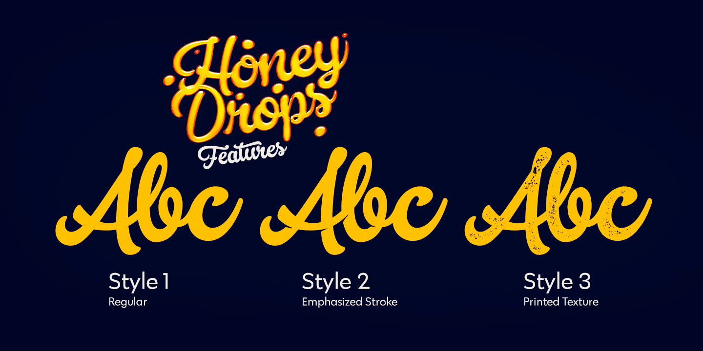 Honey Drops Drops Extras 1 Font preview